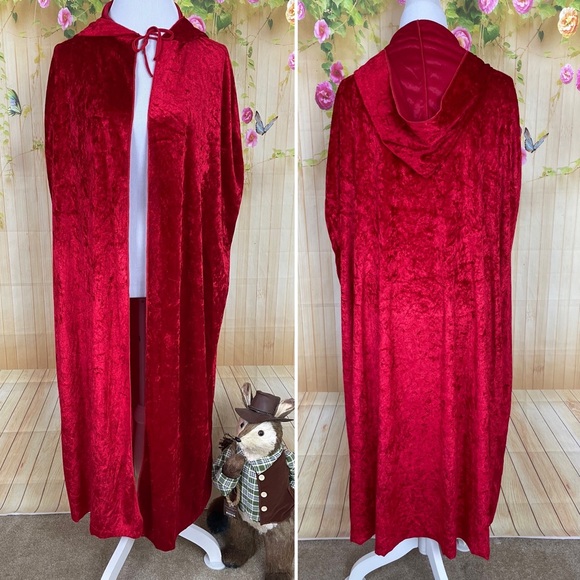 Other - Red Velvet Hooded Costume Cape